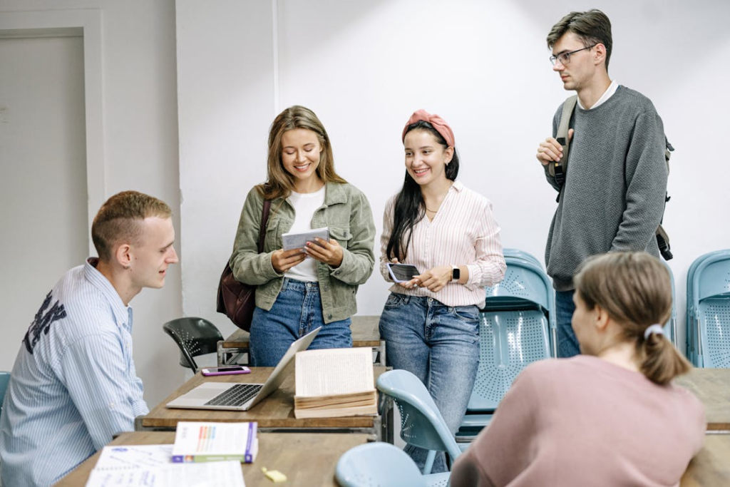 group of people doing a schoolwork together